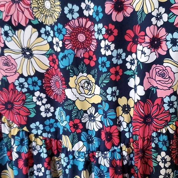 NWT Dot Dot Smile Size 11 Girls Floral Short Sleeve Dress Made In USA - Picture 5 of 7